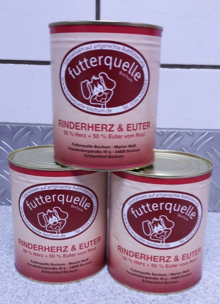 Rinderherz / Eutermix in der 800gr Dose